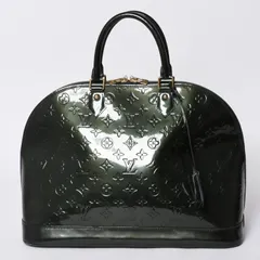 LOUIS VUITTON ルイヴィトン アルマGM ハンドバッグ M91612 モノグラム ヴェルニ ブルーニュイ ゴールド金具 美品 中古 4a000753