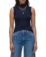 ハドソン レディース トップス タンクトップ モックネック セーター Hudson Mock Neck Sweater Tank Top Navy ネイビーのサムネイル