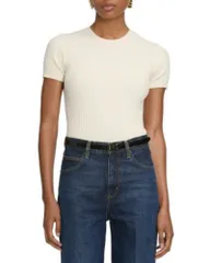 フレーム レディース トップス Tシャツ FRAME The Fine Cable Tee Cream クリームのサムネイル