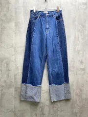 Discoat ディスコート gualite USコットン配色デニムロールアップパンツ sizeL/青 ■■レディース