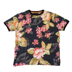 エトロETRO ハイビスカスプリントTシャツ 黒オレンジピンクSのサムネイル