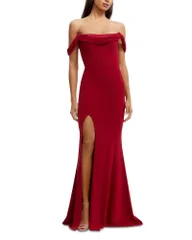 ドレスザポプレーション レディース トップス ワンピース Dress the Population Melania OfftheShoulder Gown Garnet