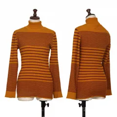 ジャンポールゴルチエクラシックJean Paul GAULTIER CLASSIQUE ボーダータートルネックリブニット オレンジ40のサムネイル