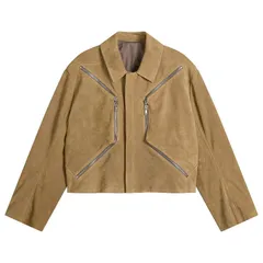 リックオウエンス レディース アウター ジャケット・ブルゾン Rick Owens Heizer Mac Jacket Sumi Brown ブラウンのサムネイル