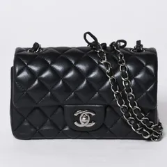 極美品 CHANEL シャネル ミニマトラッセ19 Sフラップ Sチェーンショルダーバッグ 26番台 ラムスキン ココマーク シルバー金具 中古 4a000780