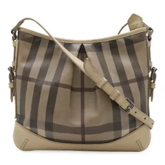 BURBERRY バーバリー スモークドチェック チェック柄 ショルダーバッグ 斜め掛け PVC レザー グレージュ マルチカラー 
