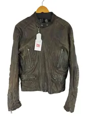 ディーゼル DIESEL 羊革 裏地ペイズリー シングルライダースジャケット メンズ import：L 