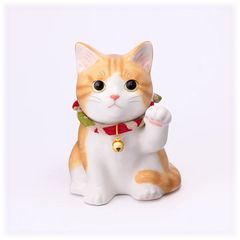 招き猫 九谷焼 朱地金彩 3号 置物 縁起物 - メルカリ