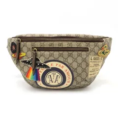 GUCCI グッチ GGスプリーム クーリエ シェリーライン ベルトバッグ ウエストバッグ アップリケ PVC カーキベージュ マルチカラー 529711 