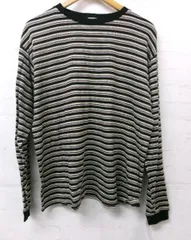 【中古】6(ROKU) ﾛｸ ｺｯﾄﾝﾎﾞｰﾀﾞｰﾛﾝｸﾞｽﾘｰﾌﾞTｼｬﾂ 8612-241-0423 ﾌﾞﾗｯｸ系/ﾏﾙﾁｶﾗｰ ｻｲｽﾞ表記無し 991914065