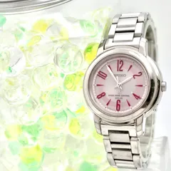 【稼働】SEIKO セイコー lk ルキア 電波ソーラー レディース 腕時計 ピンク シルバー 3B21-0AT0 8N0488