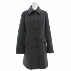 ニューヨーカー NEWYORKER ステンカラーコート アンゴラ ミドル ハーフ丈 無地 9AR チャコールグレー /ML ■GY61