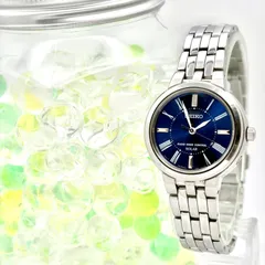 【稼働】SEIKO セイコー 電波ソーラー レディース 腕時計 ネイビー シルバー 3B51-0AS0 3O0867