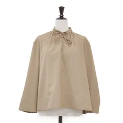 Ballsey ボールジー ブラウス ブラウン サイズ:36(9号) | 2way ストレッチ タイ付き スタンドカラー ブラウス / 長袖  スタンドカラー リボン ギャザー ストレッチ | トップス シャツ カットトップス【レディース】【中古】