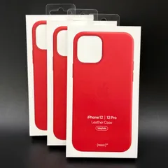 ◯【未使用品】apple純正　iphone 12 / 12pro 用　レザーケース Leather スカーレット　Scarlet  MHKD3FE アップル 413-17..18のサムネイル