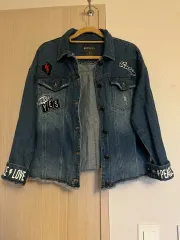 66-77可能 かわいい パッチ デニム ジャケット