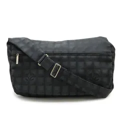 CHANEL シャネル ニュートラベルライン メッセンジャーバッグ ショルダーバッグ 斜め掛け ナイロンジャガード ブラック 黒 シルバー金具