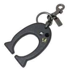 COACH(コーチ) キーホルダー(チャーム) - 黒×ダークグレー レザー