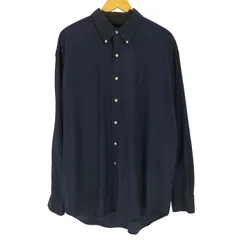 ポロバイラルフローレン Polo by RALPH LAUREN 90s BLAKE シルクコットン ポニー刺繍 L/S レギュラーカラーシャツ メンズ import：XL 