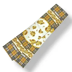 新品同様 Burberry バーバリー シルクマフラー ノバチェック 花柄 シルクスカーフ ピンクのサムネイル