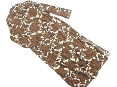 ZARA ザラ 花柄 シャツ ワンピース sizeS/オフホワイトｘ茶 ■◇ レディース