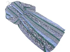 NATURAL BEAUTY BASIC ナチュラルビューティーベーシック 総柄 ワンピース sizeS/紺 ■◇ レディース