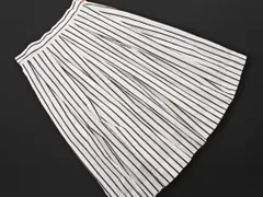 BEATRICE ベアトリス ストライプ タック Aライン 台形 スカート size38/白ｘ紺 ■◇ レディースのサムネイル