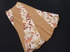 Lily Brown リリーブラウン 花柄 切替 フレア スカート size0/ベージュ ■◇ レディース