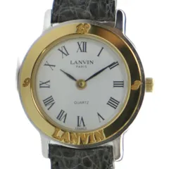 ランバン LANVIN 57050 腕時計 ウォッチ クォーツ 白文字盤 レザーベルト ゴールド色 ■GY18 /MQのサムネイル