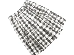 TRANS WORK トランスワーク チェック チェック フレア スカート size38/白ｘグレー ■◇ レディース