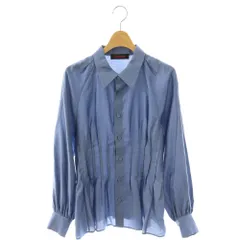 キャバン CABaN 24AW コットンサテンモールスキン タックブラウス 長袖 F ブルー /HK ■OSのサムネイル
