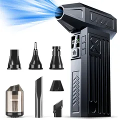 エアダスター 超強力 200000回転数 2秒で第五段102ｍ/sに到達 電動 ブロワー 5階段風量調整 AIチップ搭載 小型 充電式 4種類ノズル付き Type-c急速充電 PC掃除/空気入れ/洗車用/キーボード/エアコン/車内清掃 (bl 3ebf5f14