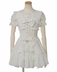 リズリサ フロント ティアード シフォン ワンピース 白 出品