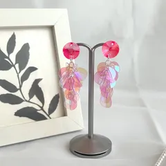 EA-32 ballroom ピアスorイヤリング スパンコール 社交ダンス ベリーダンス アクセサリー ダンス ピンク