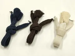 平和屋着物▼男性　和装小物　羽織紐まとめて3点　茶色系　紺色系　白色系　夏物　撚り房　逸品　未使用　AABH4375ay