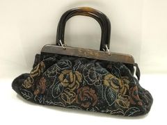 豪華刺繍】ERGA ビーズ ハンドバッグ 和装 ペイズリー調 - メルカリ