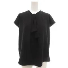 グリーンレーベルリラクシング ユナイテッドアローズ green label relaxing 美品 ボウタイシャツ ブラウス フレンチスリーブ プルオーバー 黒 ブラック /YJ