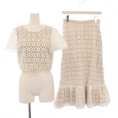 マイケルマイケルコース Michael michael kors セットアップ ブラウス カットソー 半袖 フレアスカート ロング レース 2 白 MS340HG8BK /KHのサムネイル