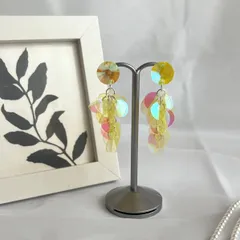 EA-32 ballroom ピアスorイヤリング スパンコール 社交ダンス ベリーダンス アクセサリー ダンス イエロー