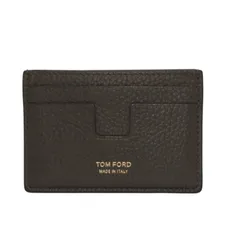 新品同様品 TOM FORD トムフォード カードケース CLASSIC CARDHOLDER クラシック カードホルダー グレインレザー シープスキン グレー 中古 4b014173