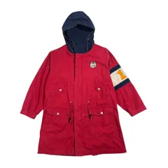 90s TOMMY HILFIGER トミーヒルフィガー ナンバリング セーリングギア フーデッドコート M/レッド ネイビー メンズ ビンテージ