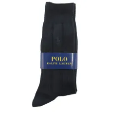 ポロ ラルフローレン POLO RALPH LAUREN タグ付き 靴下 ソックス ポニー刺繍 25-27cm 黒 ブラック /MG