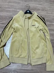 ヴィンテージ adidas アディダス ブラウンイェロー ツアーベルベット ジャージ