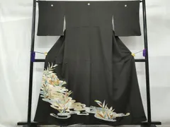 平和屋着物■豪華黒留袖　刺繍　流水鴛鴦枝葉文　金彩　正絹　逸品　CABF6845fb
