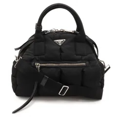 PRADA プラダ テスート ボンバー ハンドバッグ トートバッグ 2WAY ショルダーバッグ ナイロン レザー NERO 黒 ブラック シルバー金具 BL0881