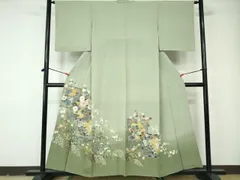 平和屋着物■豪華色留袖　駒刺繍　枝松花丸文　暈し染め　金彩　正絹　逸品　DABE8601qa