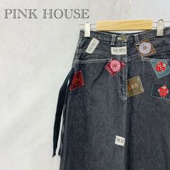 新品✳︎希少【PINK HOUSE】ピンクハウス 裾フリル 刺繍 フレアデニム