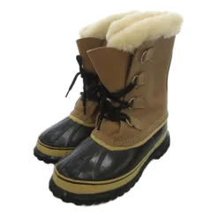 ソレイユ SOLEIL カリブー スノーブーツ レースアップ ボア 8 茶 ブラウン メイプルロゴ カナダ製 /FF