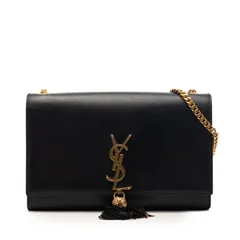 サンローラン ケイト スモール YSLロゴ タッセル チェーン ショルダーバッグ 474366 ブラック レザー レディース SAINT LAURENT【1-0264621】