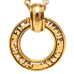 シャネル サークルロゴ ロングネックレス ゴールド メッキ レディース CHANEL【1-0264634】